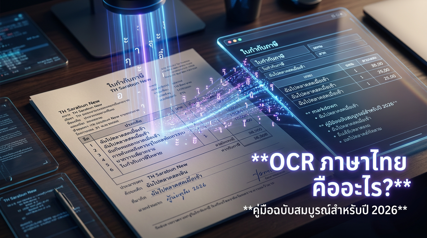 OCR ภาษาไทย คืออะไร? คู่มือฉบับสมบูรณ์สำหรับปี 2026