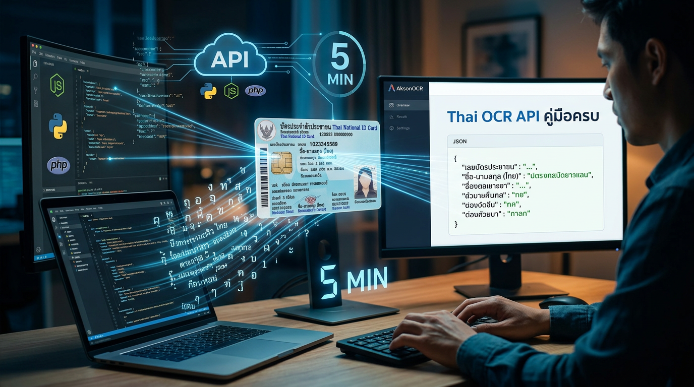 Thai OCR API คู่มือครบ: เริ่มต้น Integration ใน 5 นาที