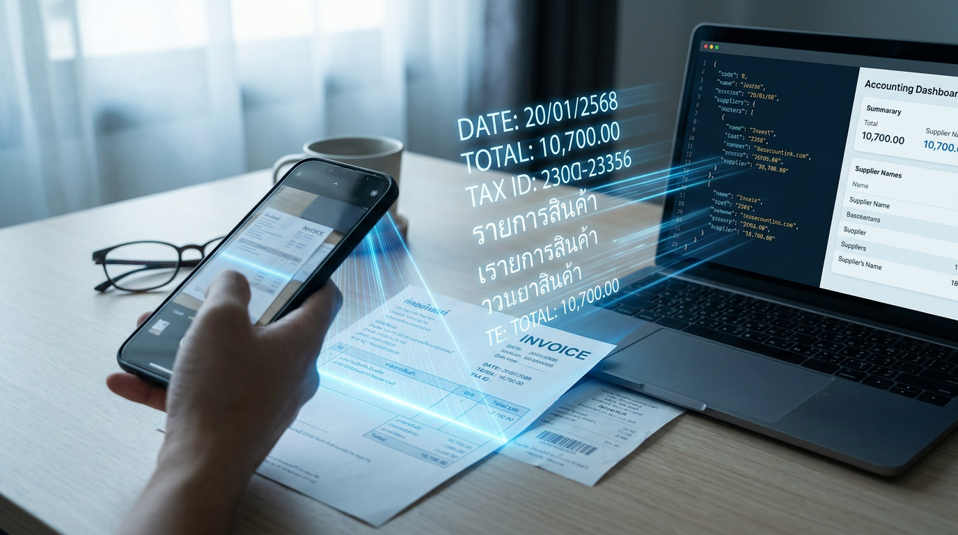 OCR ใบเสร็จ และ ใบแจ้งหนี้: ดึงข้อมูลอัตโนมัติด้วย AI