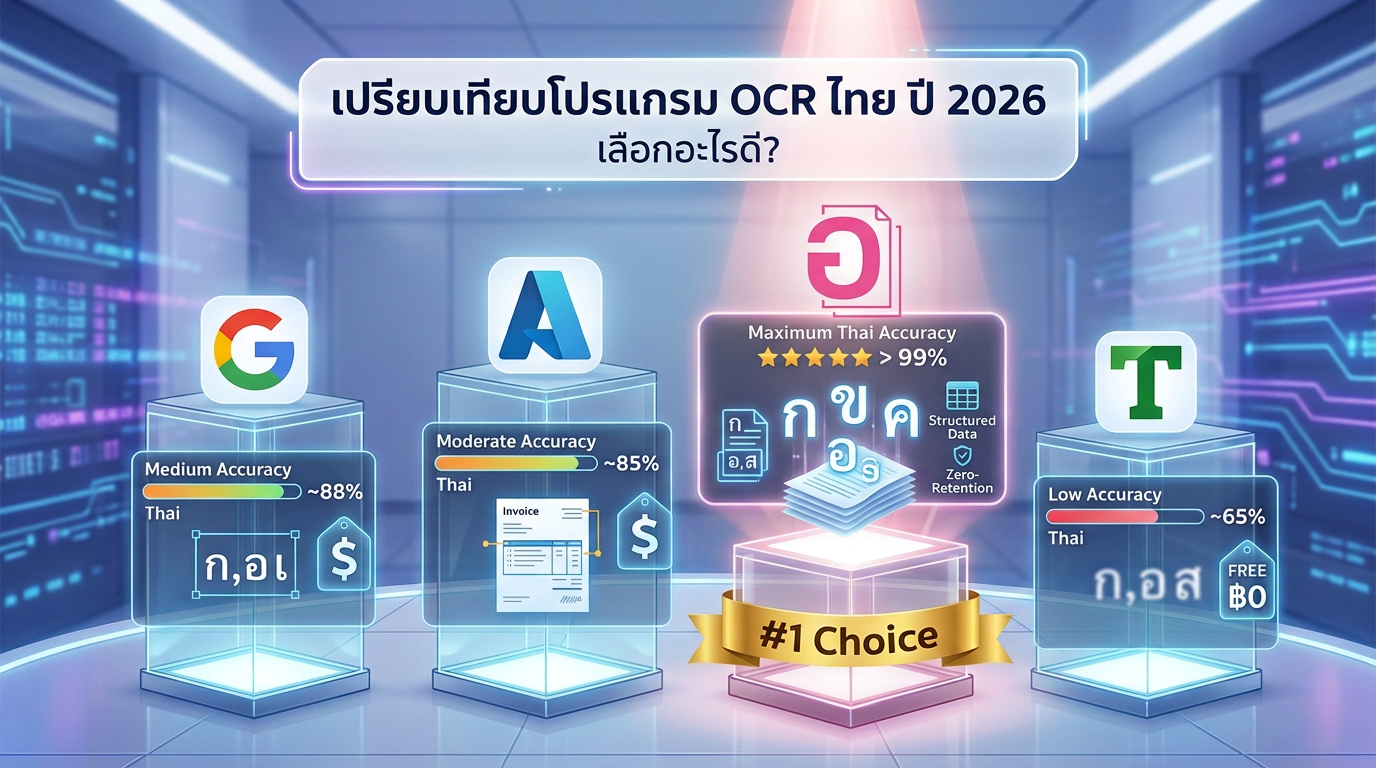 เปรียบเทียบโปรแกรม OCR ไทย ปี 2026: เลือกอะไรดี?